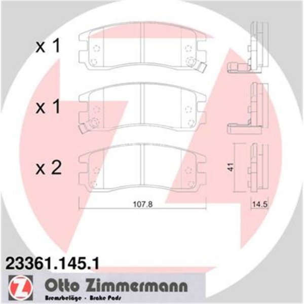 original Zimmermann Bremsbeläge Bremsklötzer Opel Sintra hinten