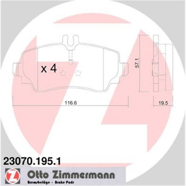 Bremsbelag Zimmermann 23070.195.1