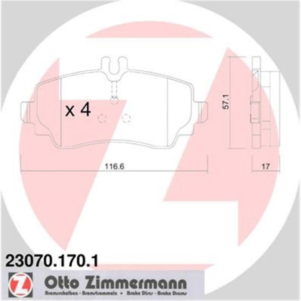 Bremsbelag Zimmermann 23070.170.1